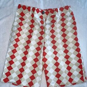Travis Mathew’s Red and White Checkered Shorts